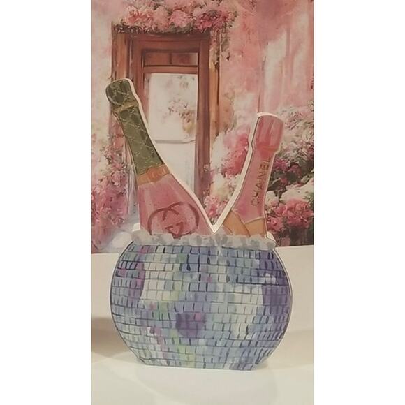 Designer Style Luxury Gucci & Chanel Bubbly Bottles Wall Art Shelf Decor - Picture 1 of 4